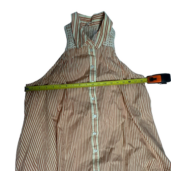 NWOT Free People Be Real Striped Button front Ruffle Mini Dress xs - Picture 9 of 16